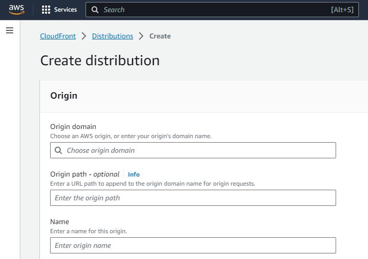 AWS CloudFront GUI
