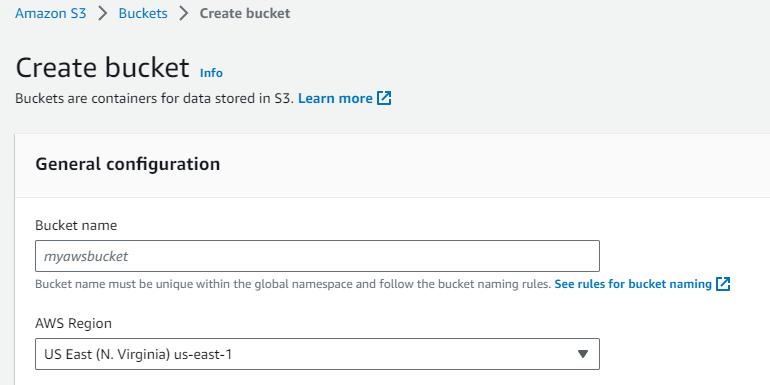 AWS create S3 bucket
