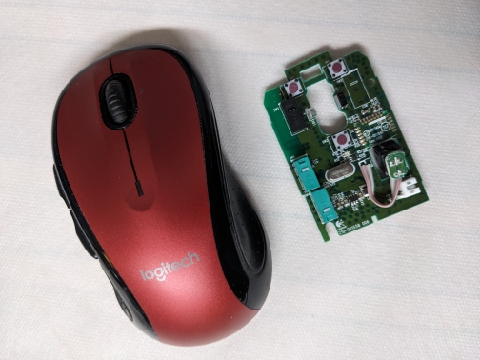 Logitech mouse and circuit board